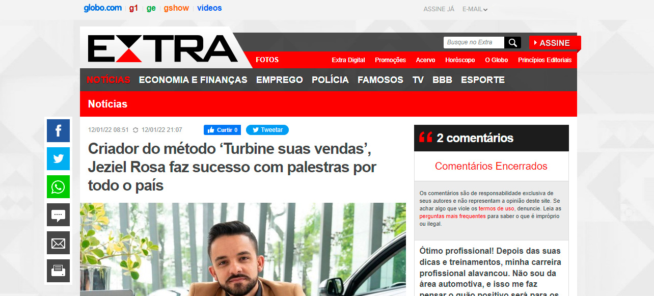 Criador do método ‘Turbine suas vendas’, Jeziel Rosa faz sucesso com palestras por todo o país